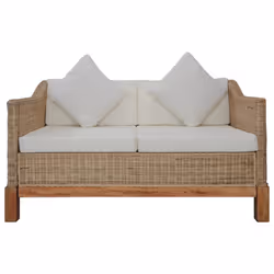 VidaXL 283076 canapé 2 siège(s) Crème, Naturel