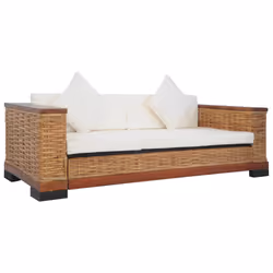 VidaXL 283080, Marron, Crème, 3 siège(s), Coton, Polyester, 1910 mm, 780 mm, 660 mm