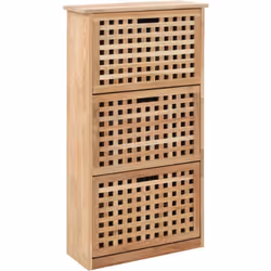 Description générale Notre armoire de rangement pour chaussures, avec un design à lattes élégant, sera un excellent ajout à v ...