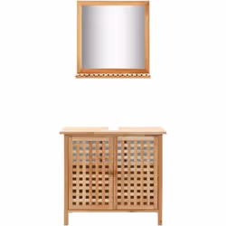 Notre armoire pour lavabo avec miroir a un style naturel attrayant et attirera tous les regards dans votre salle de bain. Fab ...