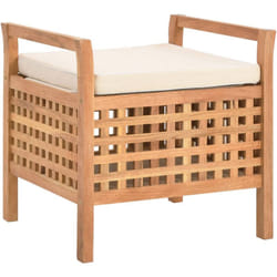 vidaXL Banc de rangement 49x48x49 cm Bois de noyer massif - TU