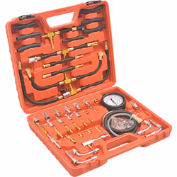 Description générale Ce kit de testeur de pression d’injection de carburant professionnel comprend des adaptateurs, des tuyau ...