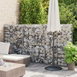 VIDAXL Mur à gabion avec couvercles - Acier galvanisé