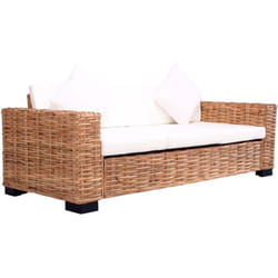 Vidaxl - Canapé à 3 places de jardin Rotin naturel