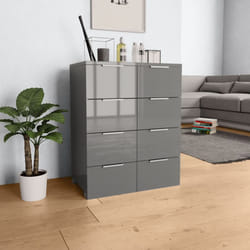 Buffet Gris brillant 60x35x80 cm Bois d'ingénierie vidaXL