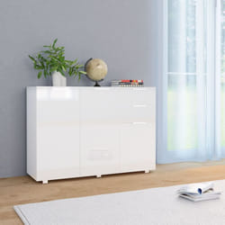 Vidaxl - Buffet Blanc brillant 107x35x80,5 cm