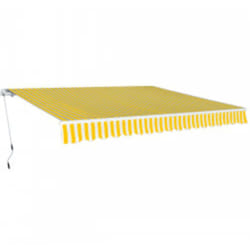 Vidaxl - Auvent pliable manuel 600 cm Jaune/blanc