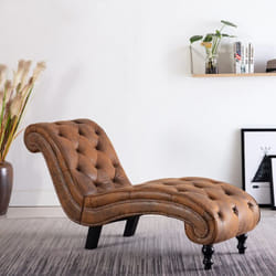 Vidaxl - Chaises longues brunes en daim élégant et luxe