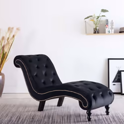 Mettez en valeur votre espace de vie existant avec cette chaise longue de grand style ! Dotée d'un épais rembourrage en velou ...