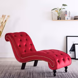 Mettez en valeur votre espace de vie existant avec cette chaise longue de grand style ! Dotée d'un épais rembourrage en velou ...