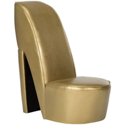 vidaXL Chaise en forme de chaussure à talon haut Doré Similicuir - TU