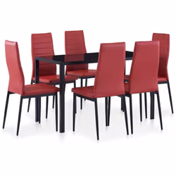 Cet ensemble de table à manger, composé de 7 pièces, a un design moderne et élégant et est parfait pour ceux qui cherchent à  ...