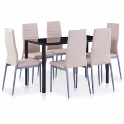 Cet ensemble de table à manger, composé de 7 pièces, a un design moderne et élégant et est parfait pour ceux qui cherchent à ...