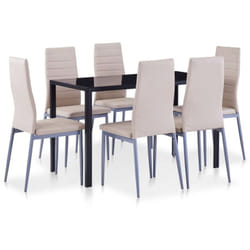 Vidaxl - Ensemble de salle à manger 7 pcs Cappuccino