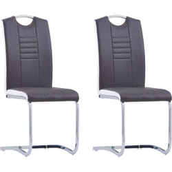 Vidaxl - Chaises à manger cantilever lot de 2 gris similicuir