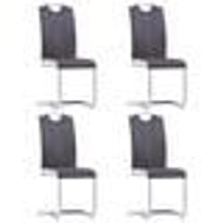 vidaXL Chaises à manger cantilever lot de 4 gris similicuir - TU