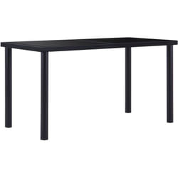vidaXL Table à manger Noir 140x70x75 cm Verre trempé - TU
