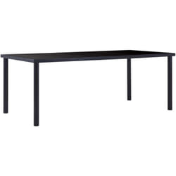 vidaXL Table à manger Noir 200x100x75 cm Verre trempé