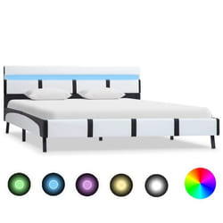 vidaXL Cadre de lit avec LED sans matelas blanc 160x200 cm - 160 x 200 cm