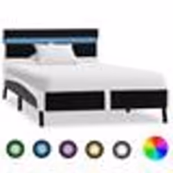 vidaXL Cadre de lit avec LED sans matelas noir similicuir 90x200 cm - 90 x 200 cm
