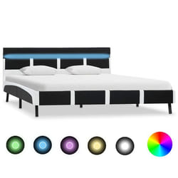 vidaXL Cadre de lit avec LED sans matelas noir 120x200 cm - 120 x 200 cm