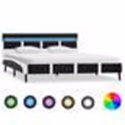 vidaXL Cadre de lit avec LED sans matelas noir 160x200 cm - 160 x 200 cm