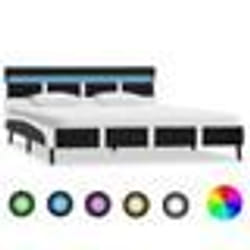 vidaXL Cadre de lit avec LED sans matelas noir 160x200 cm - 160 x 200 cm