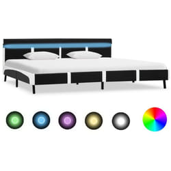 Cadre de lit avec led sans matelas noir 180x200 cm Vidaxl