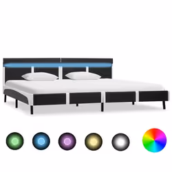 vidaXL Cadre de lit avec LED sans matelas Gris Similicuir 180x200 cm - 180 x 200 cm