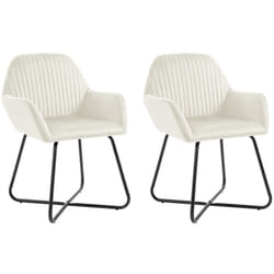 Vidaxl - Chaises à manger lot de 2 Crème Velours