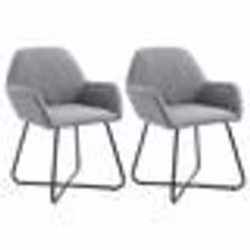vidaXL Chaises à manger lot de 2 gris clair tissu - TU
