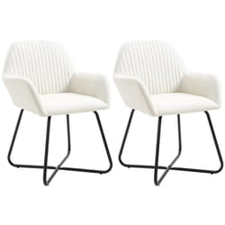Vidaxl - Chaises à manger lot de 2 crème tissu