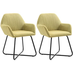 Vidaxl - Chaises à manger lot de 2 vert tissu