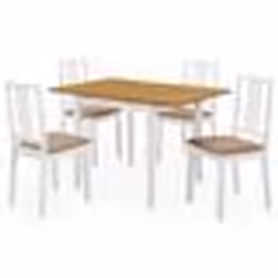 vidaXL Mobilier de salle à manger 5 pcs MDF Blanc