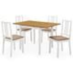 vidaXL Mobilier de salle à manger 5 pcs MDF Blanc