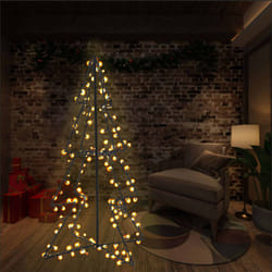 vidaXL Arbre de Noël cône 160 LED d'intérieur/d'extérieur 78x120 cm - TU