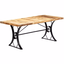 Cette table de salle à manger élégante en bois a un aspect industriel robuste et sera un supplément distinctif à votre cuisin ...