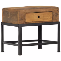 Notre table de chevet, fabriquée en bois de récupération massif, sera un supplément décoratif à votre chambre à coucher. La t ...