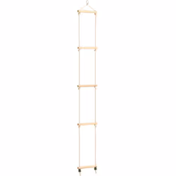 Cette échelle de corde en bois, avec 5 niveaux, permet à vos enfants de s'amuser ! Avec son cadre en bois solide et sa corde  ...