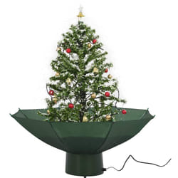 Vidaxl - Arbre de Noël neigeux avec base de parapluie Vert 75 cm