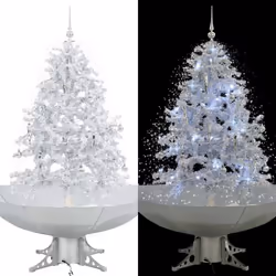 vidaXL Arbre de Noël neigeux avec base de parapluie Blanc 140 cm - TU