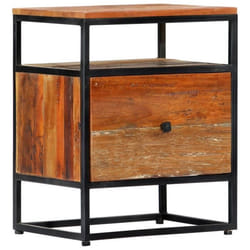 vidaXL Table de chevet 40 x 30 x 50 cm Bois de récupération et acier - TU