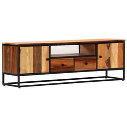 vidaXL Meuble TV 120 x 30 x 40 cm Bois de récupération massif et acier - TU