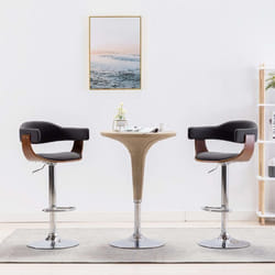 vidaXL Tabourets de bar lot de 2 gris bois courbé et tissu - TU