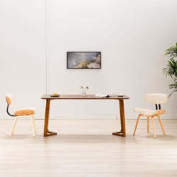 Vidaxl - Chaises à manger lot de 2 crème bois courbé et similicuir