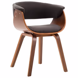 vidaXL Chaise à manger Gris Bois courbé et tissu - TU