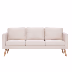 VidaXL 276851 canapé 3 siège(s) Crème - Vue supplémentaire 4