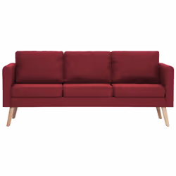 VidaXL 276857 canapé 3 siège(s) Rouge - Vue supplémentaire 4