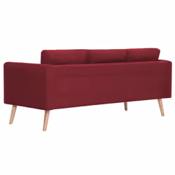 VidaXL 276857 canapé 3 siège(s) Rouge - Vue supplémentaire 5