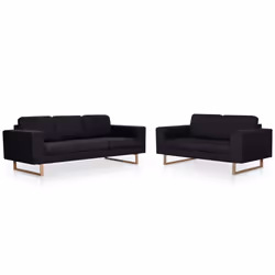 VidaXL 276863, Noir, 3 siège(s), Polyester, 2000 mm, 820 mm, 750 mm